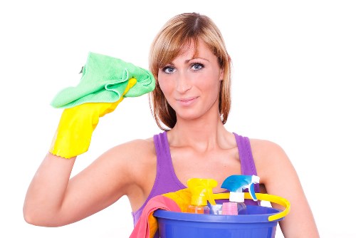 Office cleaners working in a Wembley business workspace