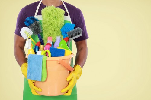 Cleaning professional preparing a deep cleaning service at a property