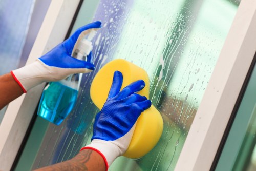 Local cleaners working in a Wembley flat with access considerations