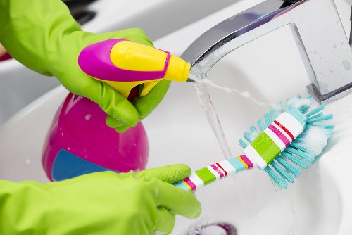 Local office cleaning team maintaining a Wembley reception area