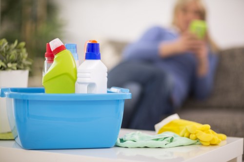 Professional office cleaning tasks in a Wembley commercial kitchen area